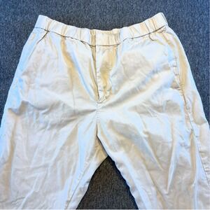 COS Mens Beige Chino Trousers Elastic Waist Flat Front Pants Size 32R